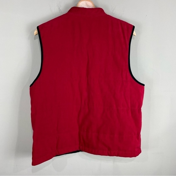 Talbots: Reversible Thin Quilted Winter Puffer Vest Jacket Red Black Size Medium - Picture 4 of 9